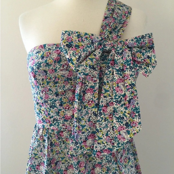 J.CREW One-Shoulder Dress Liberty Claire-Aude Floral Sz 0 Island Multi - Picture 2 of 11